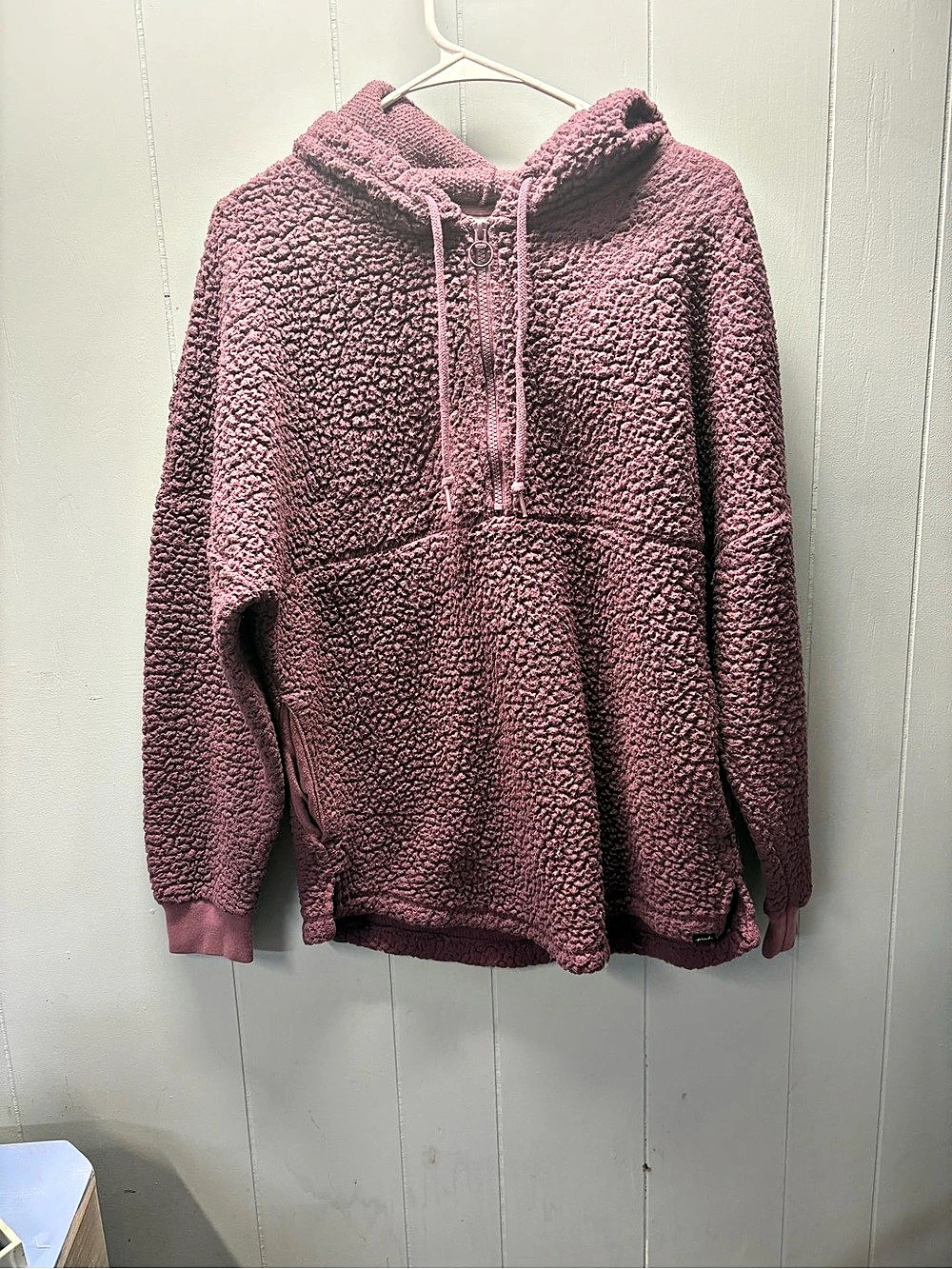 PINK Sherpa Zip Hoodie in Size Small